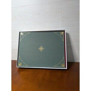 NEW Merry Moments Photo Strip Album Scrapbook Green Fabric Gold Foil Celestial